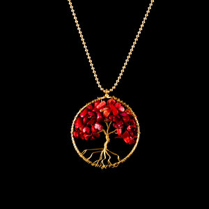 Tree of Life Necklace - Red Coral - Small - Ekeko Crafts