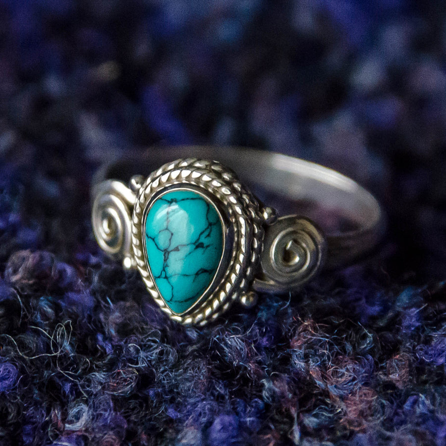 Anand Ring - Silver - Turquoise - Ekeko Crafts