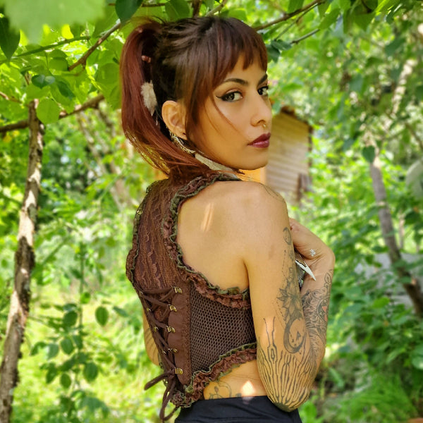 Crochet Festival Vest | Pixie Hippie Waistcoat | Steampunk Corset