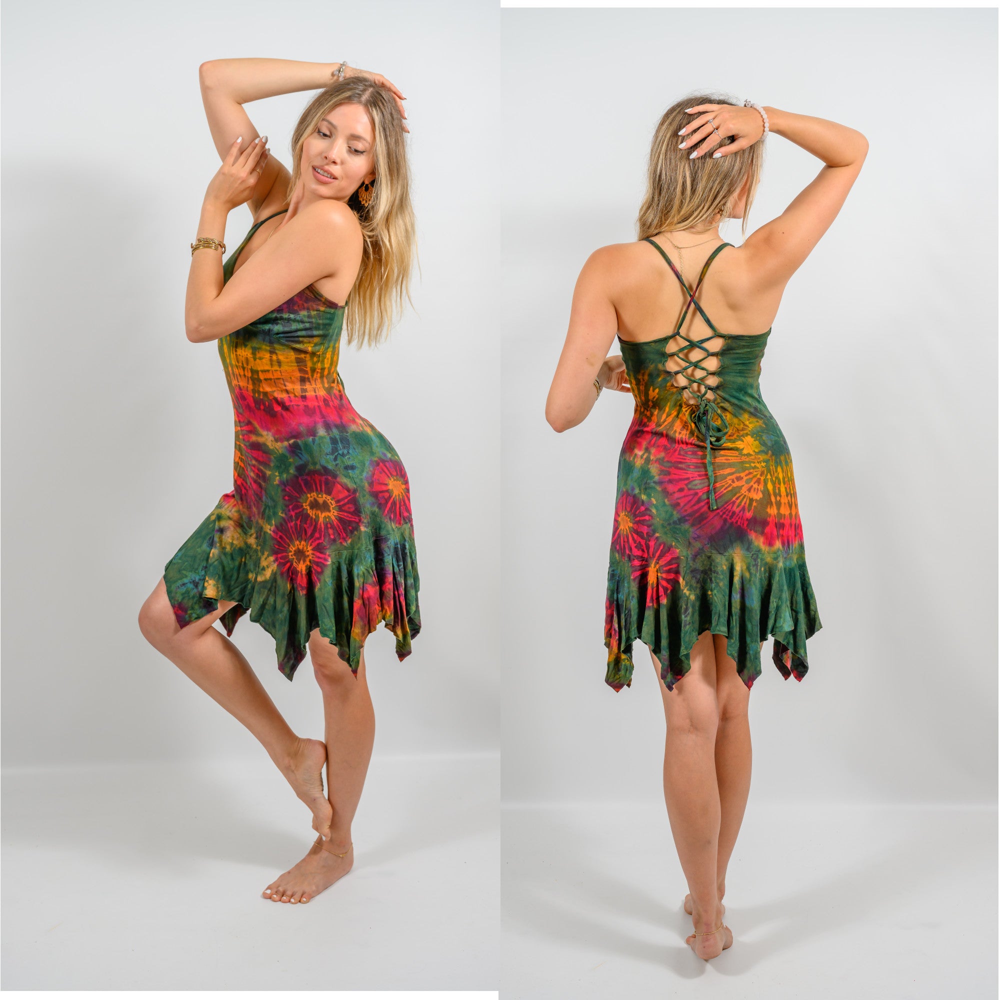 Nymph Dress | Tie Dye Hippie Pixie Outfit | Fairy Clothes | Ekeko Crafts Nymph Dress | Tie Dye Hippie Pixie Outfit | Fairy Clothes | Ekeko Crafts