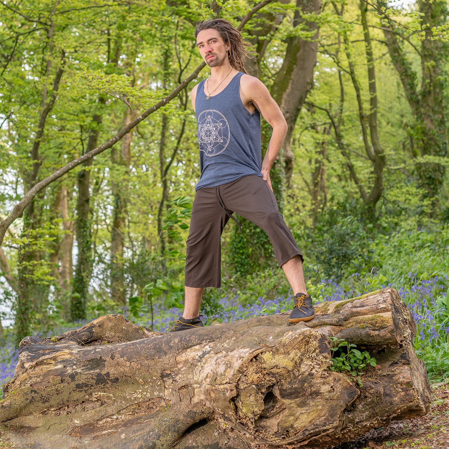 Shiva Singlet - Metatrons Cube Print - Ekeko Crafts