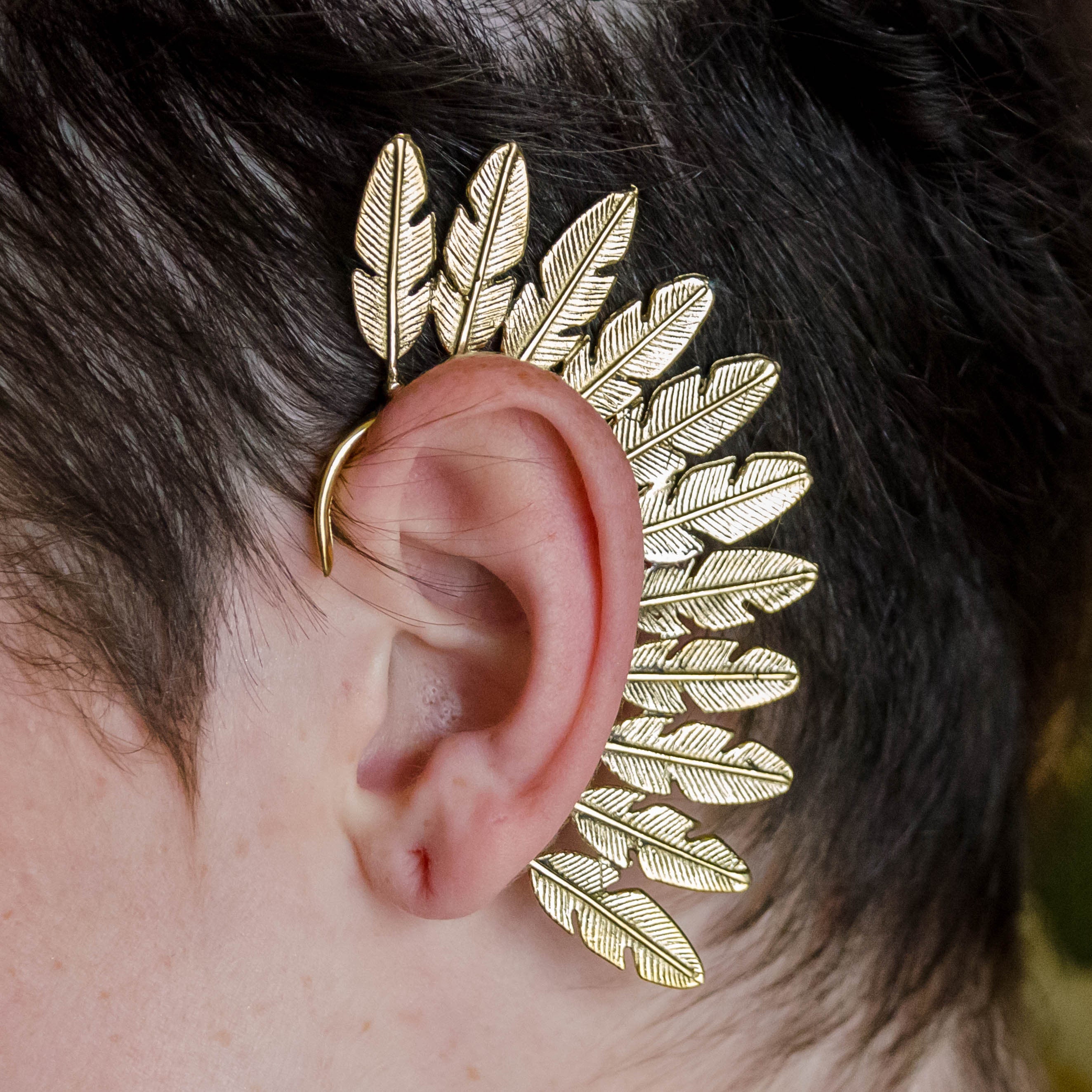 Ear Cuff Unique Boho Clip On Earrings Tribal Brass Jewelry