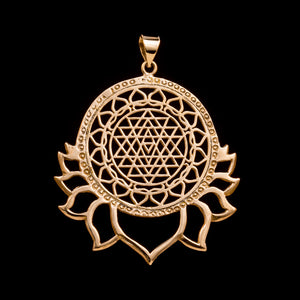Sri Yantra Lotus Pendant - Ekeko Crafts