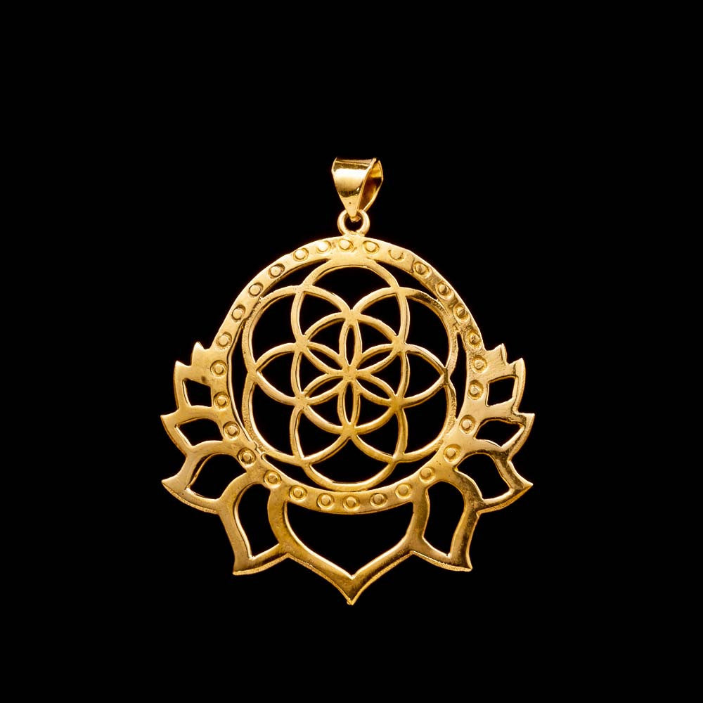 Seed of Life Lotus Pendant  Sacred Geometry Yoga Jewelry– Ekeko Crafts