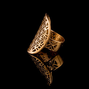 Flower of Life Brass Ring - Ekeko Crafts