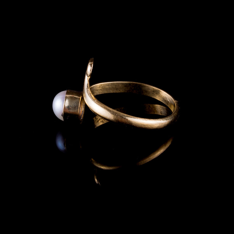 Pearl Midi Ring - Brass - Ekeko Crafts