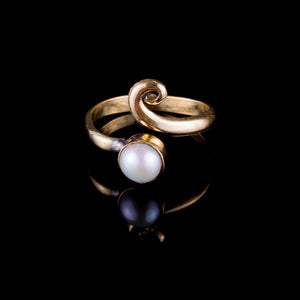 Pearl Midi Ring - Brass - Ekeko Crafts