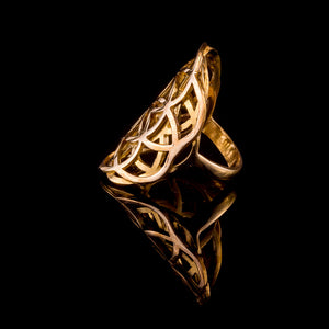 Double Seed of Life Ring - Brass - Ekeko Crafts