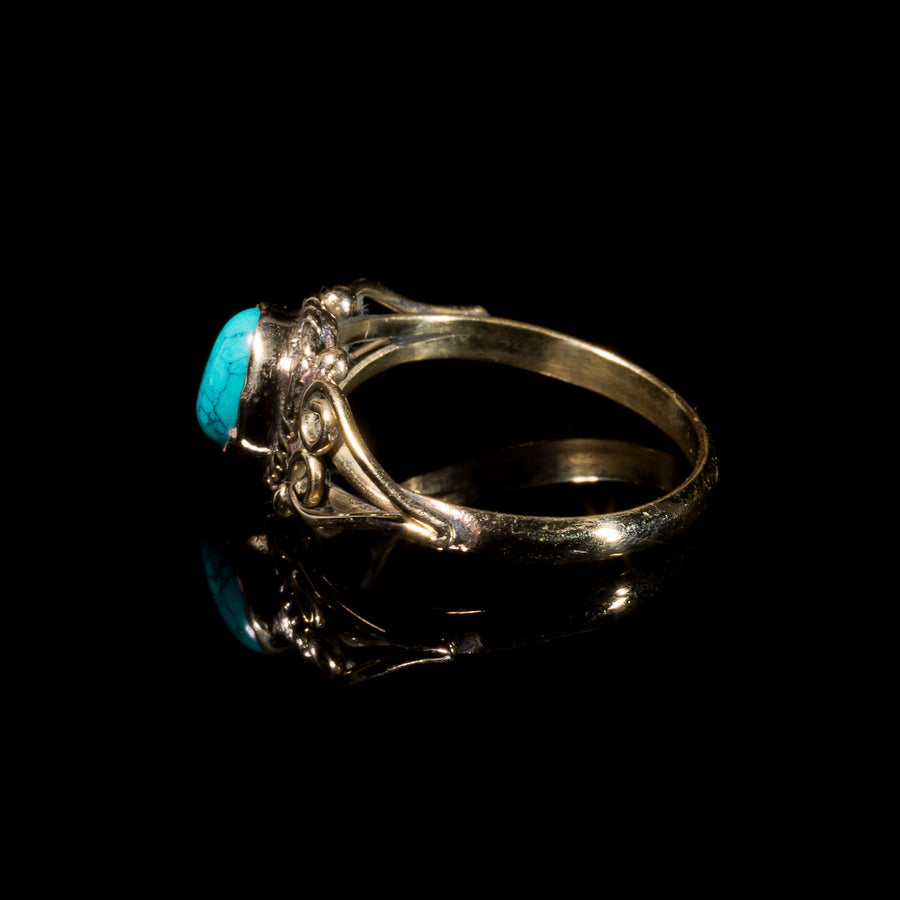 Prem Ring - Brass - Turquoise - Ekeko Crafts