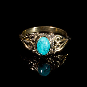 Prem Ring - Brass - Turquoise - Ekeko Crafts