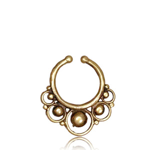 Rudra Fake Septum Ring - Brass - Ekeko Crafts