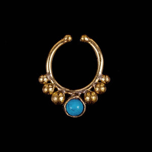 Dotted Faux Septum ring - Turquoise - Ekeko Crafts