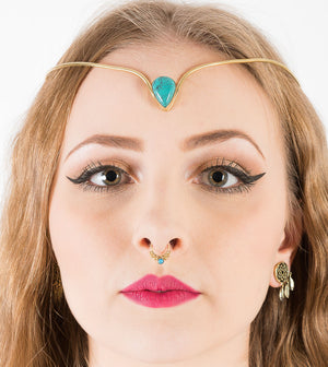 Dotted Faux Septum ring - Turquoise - Ekeko Crafts