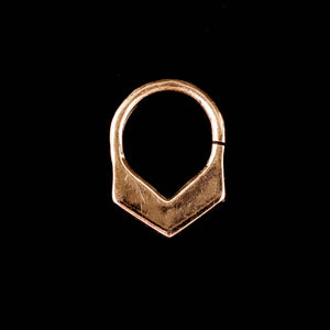 V Shape Brass Septum Ring - Ekeko Crafts