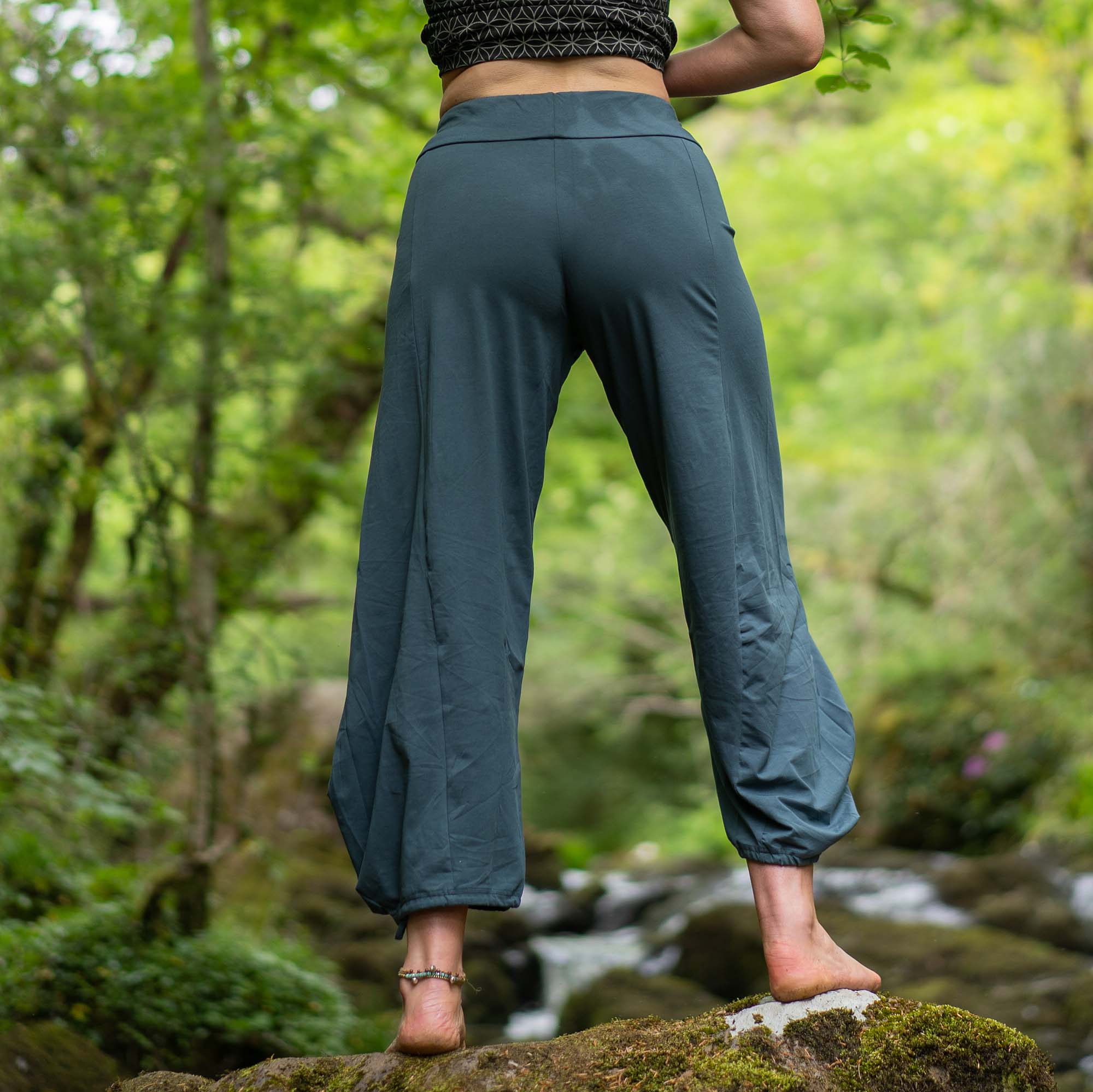 Cotton Yoga Pants With Pockets in Black, Harem Pants Women, Meditation Pants  -  UK