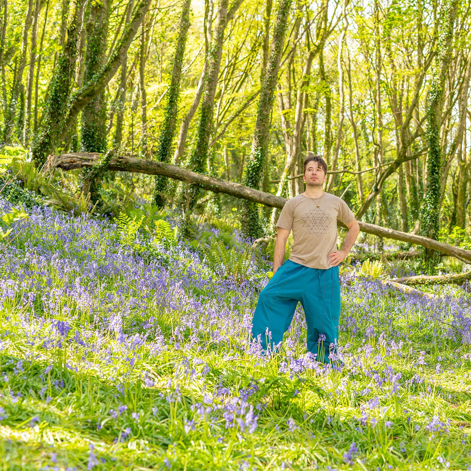 Shiva T-shirt - Sri Yantra Print - Ekeko Crafts