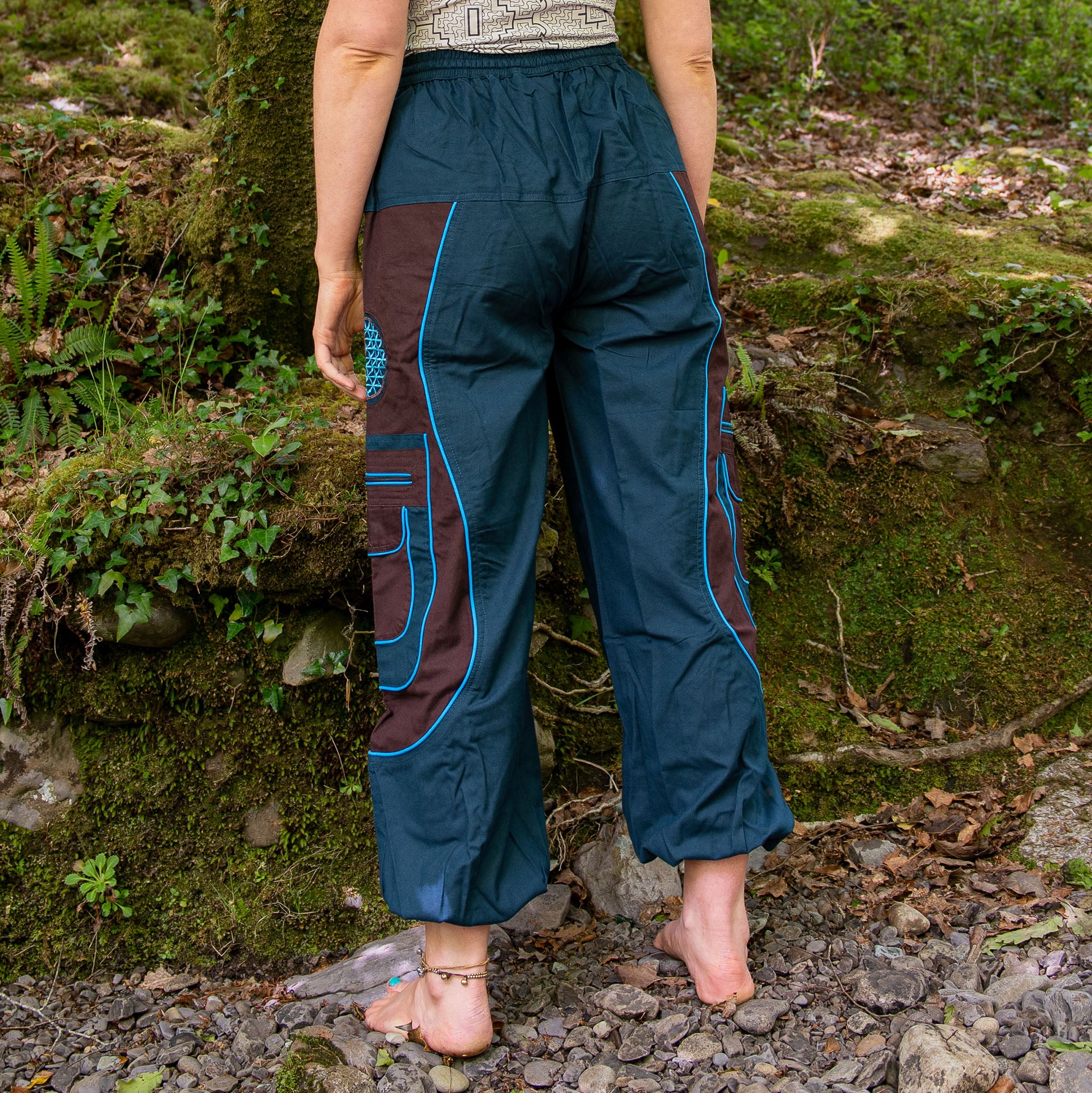 Flower of Life Hippie Pants, Festival Harem Pants, Yoga Clothing