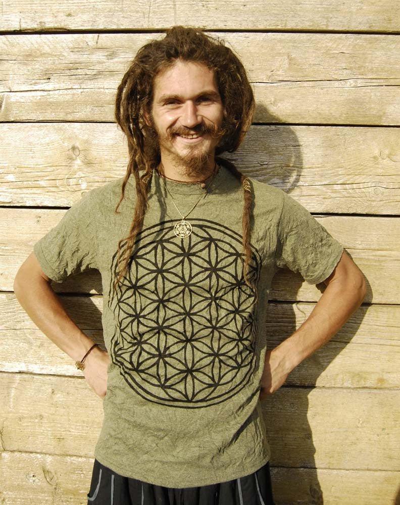 Flower of Life Tshirt  Sacred Geometry Mens Yoga Clothing– Ekeko Crafts
