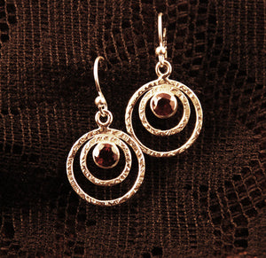 Dangle Moon Earrings with Gemstone - Ekeko Crafts
