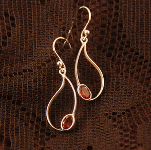 Teardrop Silver Earrings - Gemstones - Ekeko Crafts