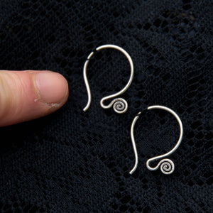 Spiral Hoop Earrings - Silver - Ekeko Crafts