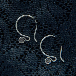 Spiral Hoop Earrings - Silver - Ekeko Crafts