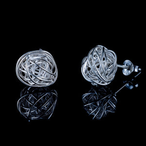 Nest Silver Stud Earrings - Ekeko Crafts