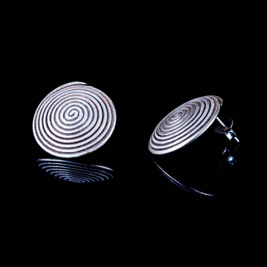 Spiral Silver Ear Studs - Ekeko Crafts