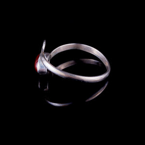 Red Midi Ring - Silver - Ekeko Crafts