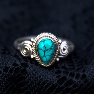 Anand Ring - Silver - Turquoise - Ekeko Crafts