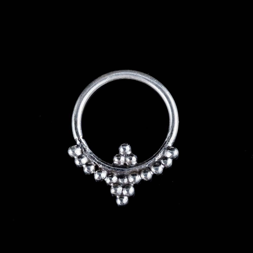 Amazon.com: Fake Septum Hoop, Unique Dainty Minimalist Tribal Indian Hippie  Sterling Silver Faux Nose Piercing, Clip On Non Pierced Septum Ring,  Handmade Body Jewelry By Umanative Design : Handmade Products