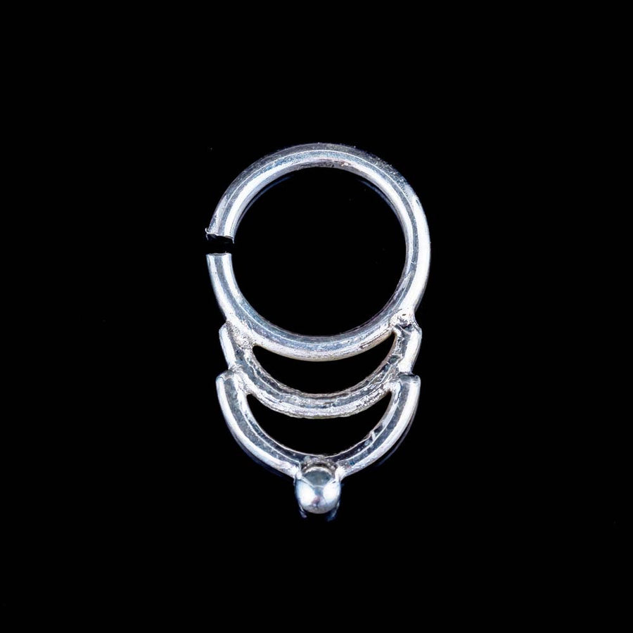 Triple Moon Septum Ring - Silver - Ekeko Crafts