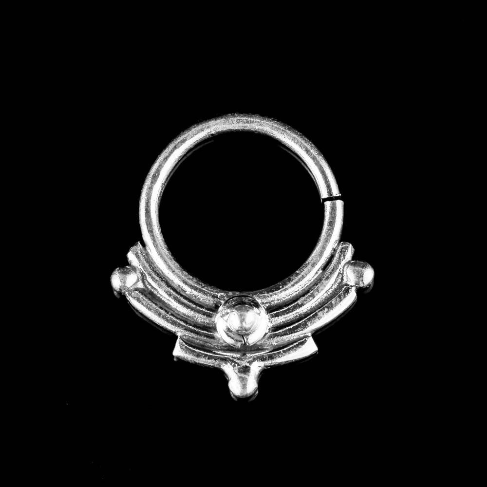 Red Coral Dotted Septum Ring | Tribal design | Boho Septum Jewelry– Ekeko  Crafts
