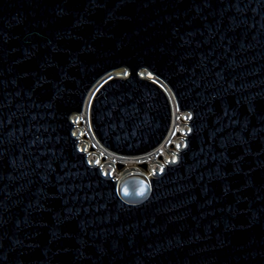 Sati Faux Septum Ring - Pearl - Ekeko Crafts