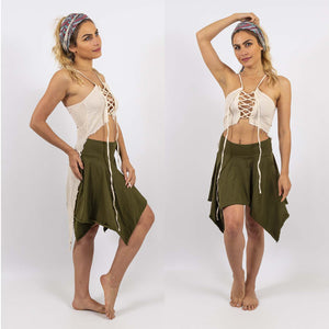 Reversible Lace-Up Top - Raw Cotton - Ekeko Crafts