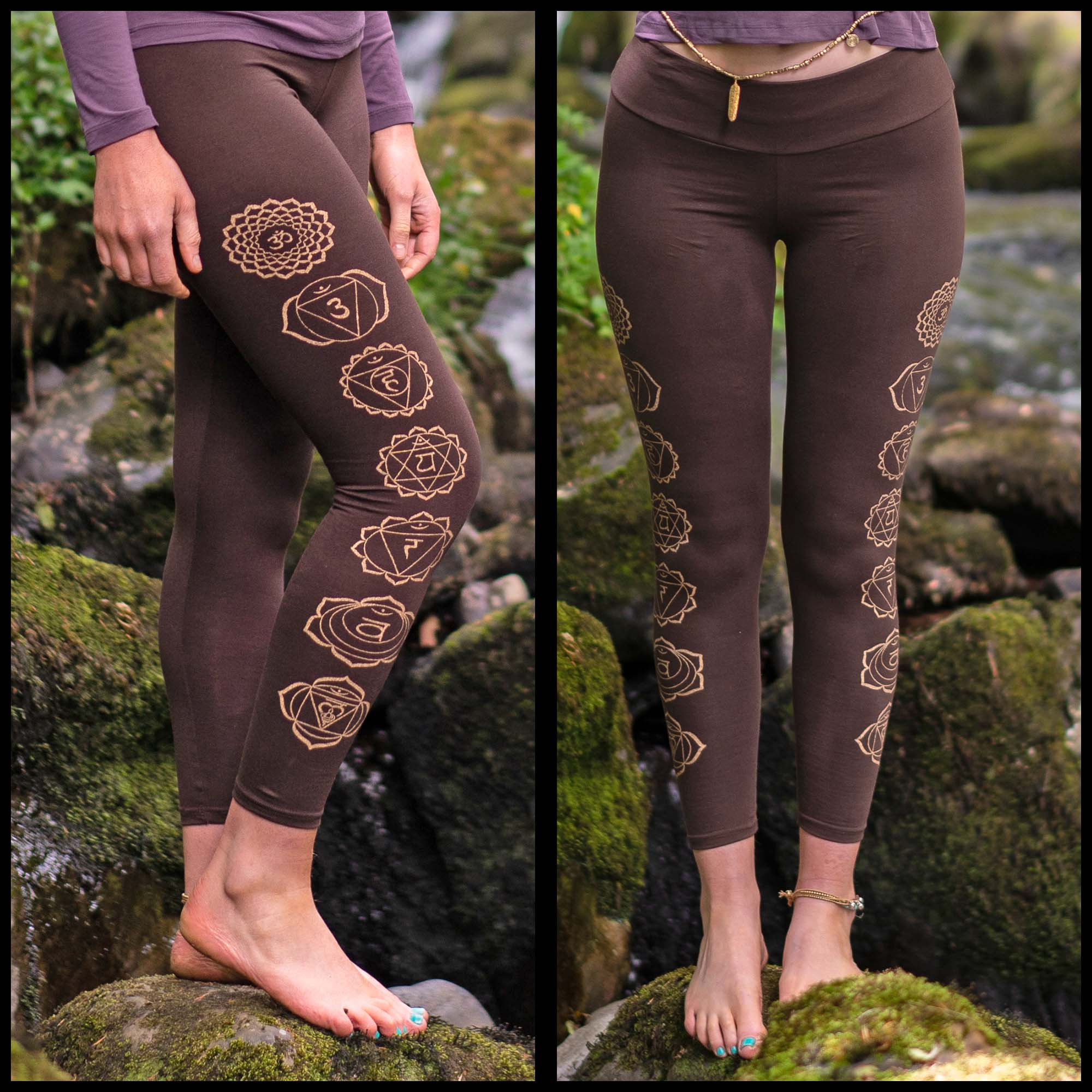 Full Length Chakra Leggings, Yoga Clothing, Sacred Geometry